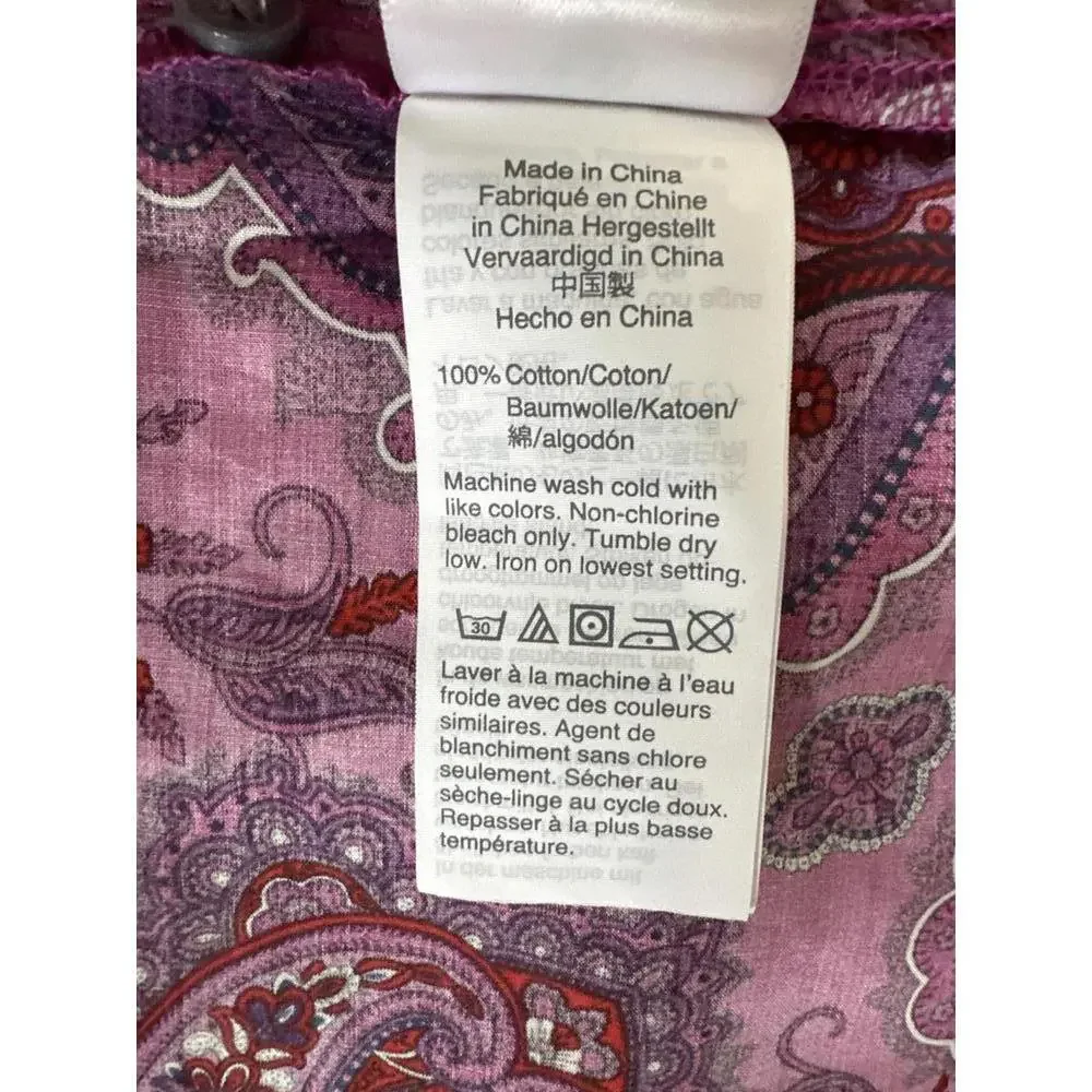 J.Crew Women's Purple Paisley Patterned Button-Up shirt size 6 - Picture 9 of 9